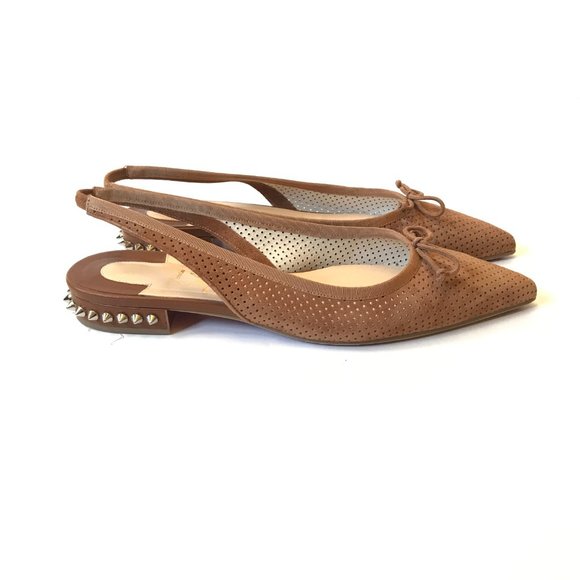 Christian Louboutin Brown Flats with Studded Heel - Picture 4 of 16